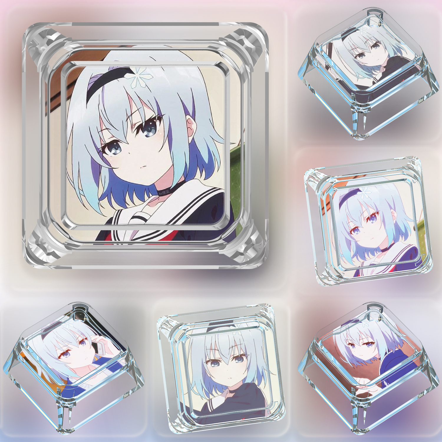 龙王的工作空银子键帽单个卡通可爱创意十字轴动漫机械键盘PC键帽