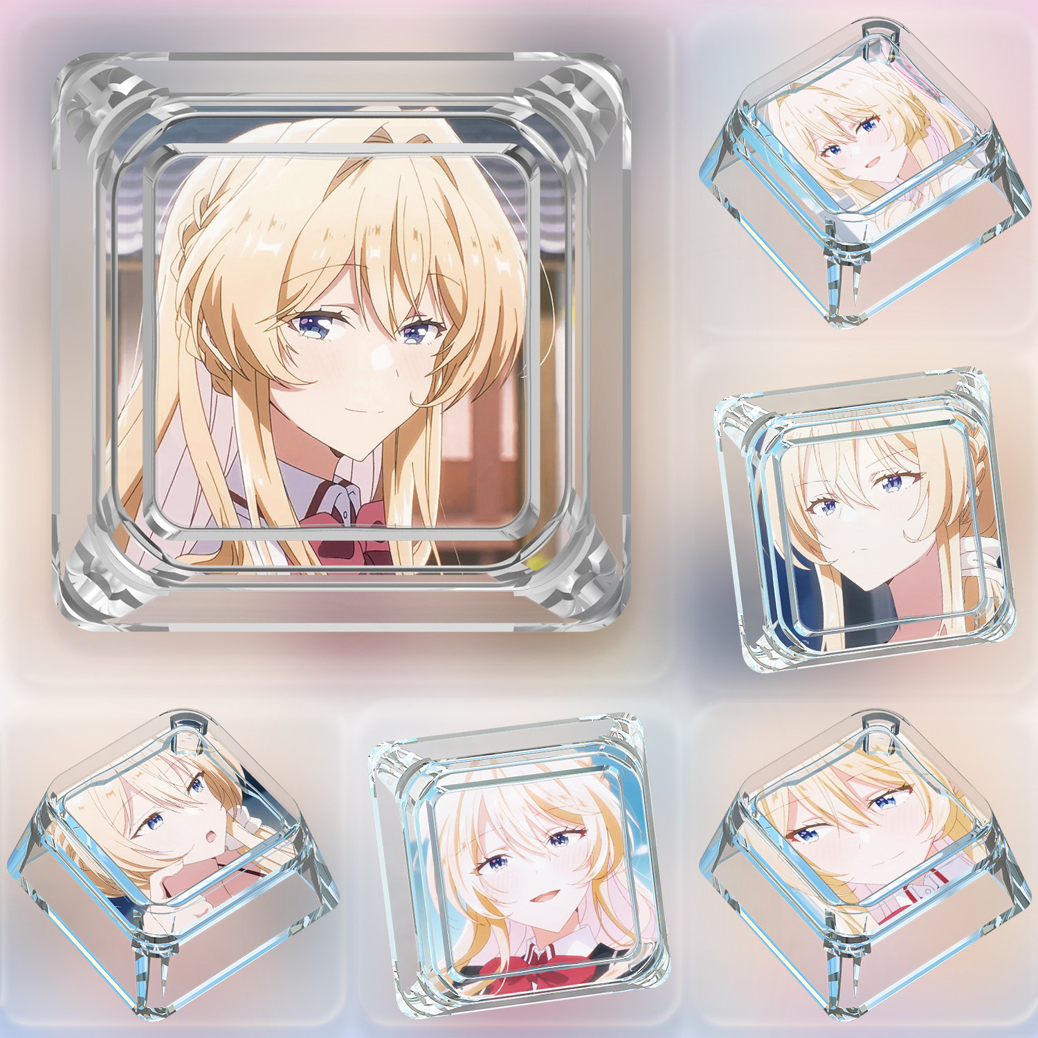 王冢真唯键帽单个卡通可爱动漫十字轴机械键盘可定制DIY透明键帽