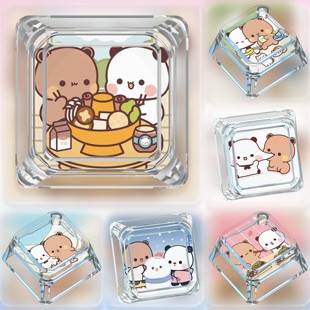 一二布布表情包键帽单个可爱十字轴卡通动漫二次元风透明机械键盘