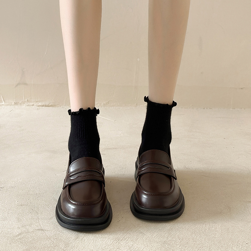 奥莱女孩小皮鞋2025春秋新款英伦风黑色乐福鞋复古jk制服单鞋大童