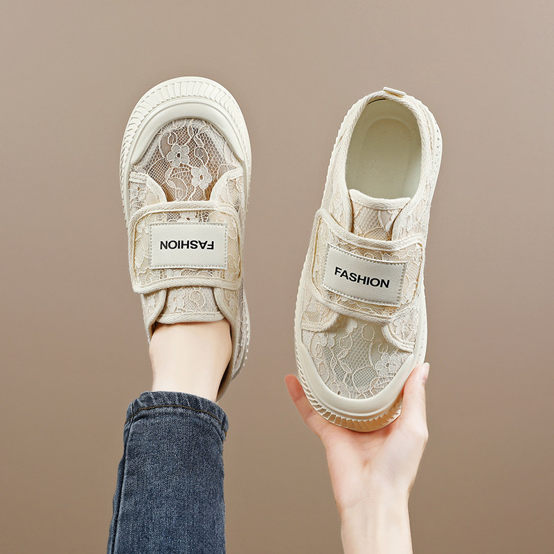 奥莱女童鞋透气网纱单网鞋中大童夏季蕾丝鞋儿童小白鞋中学生板鞋