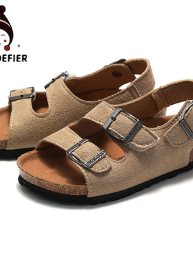 ABC defier男童鞋软木凉鞋2025夏季新款勃肯拖鞋中大童男孩沙滩鞋