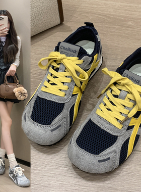 奥莱女童鞋大童网面透气德训鞋2025春秋轻便平底运动休闲阿甘鞋潮