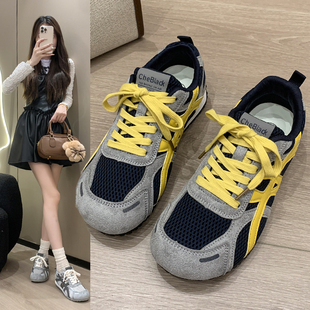 奥莱女童鞋大童网面透气德训鞋2025春秋轻便平底运动休闲阿甘鞋潮