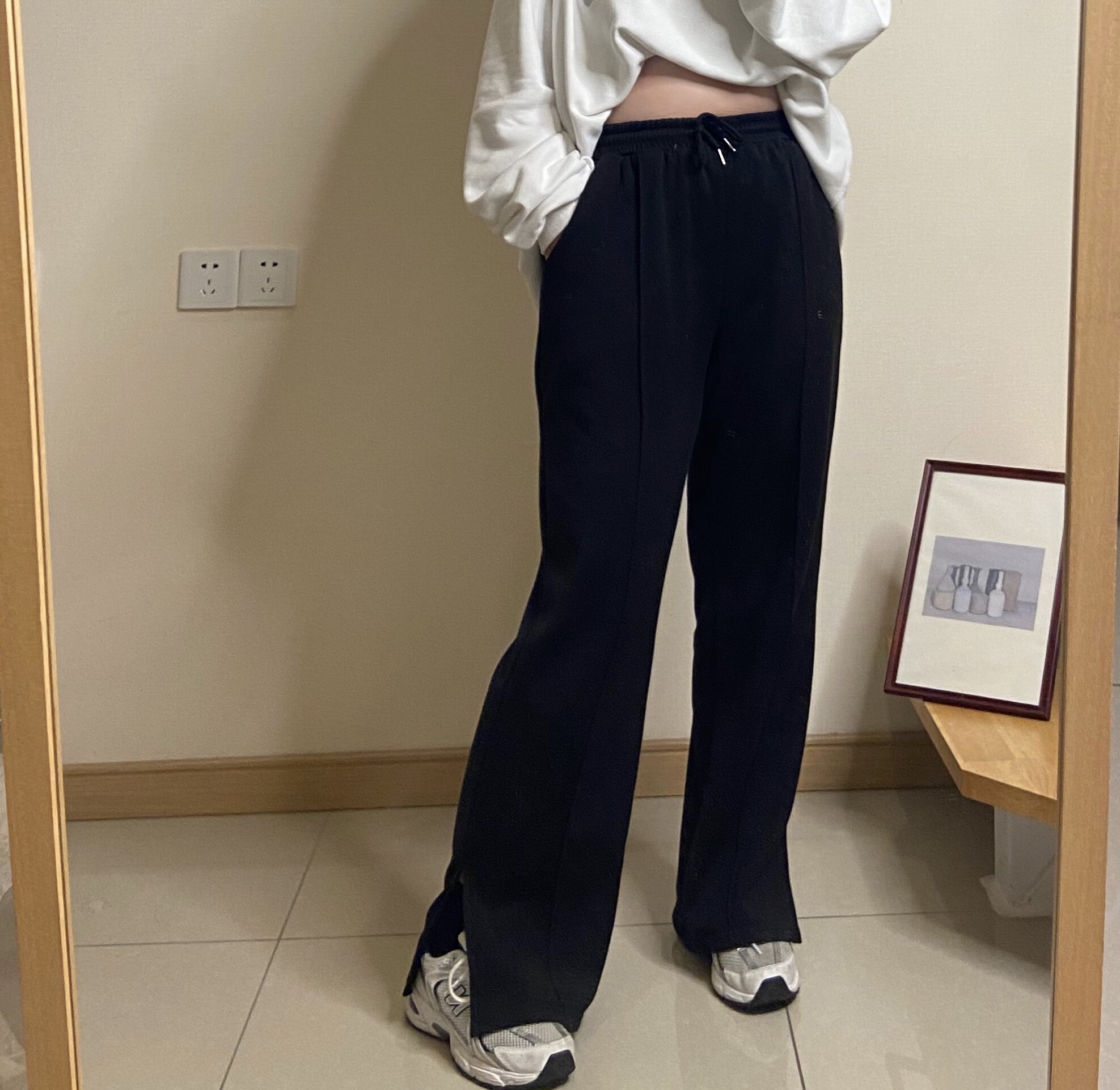 DEMA Dema winter Slit Plush sweatpants  Panties Broad leg Mopping the floor Plush Sports pants Show thinin the Women's clothing/Boutique , 卫裤 category - from Buy2taobao.com to provide professional Taobao agent buy service