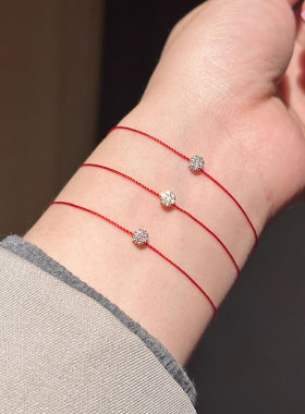 学生礼物情侣小红绳925纯银简约