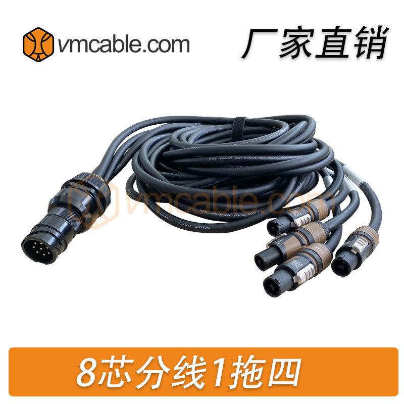 舞台音响8芯线阵音箱K2插头分线1拖4进口纽崔克NL2FXX喇叭线4平方