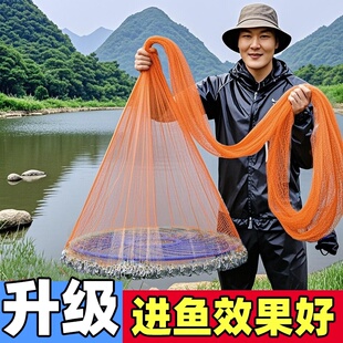 鱼网飞盘式撒网手抛网老式撒渔网抛网手撒网鱼捕鱼懒人自动旋网甩