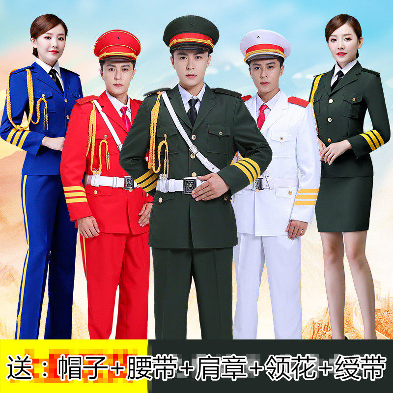 新款国旗班仪仗队服装男女学生升旗手护卫队礼服军乐队合唱演出服