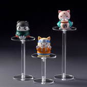 亚克力透明首饰香水化妆品展示架圆形戒指托架小公仔模型手办收纳