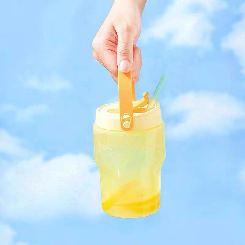 特百惠拎拎杯550ml便携咖啡杯吸管儿童水杯夏日高颜值女生杯子