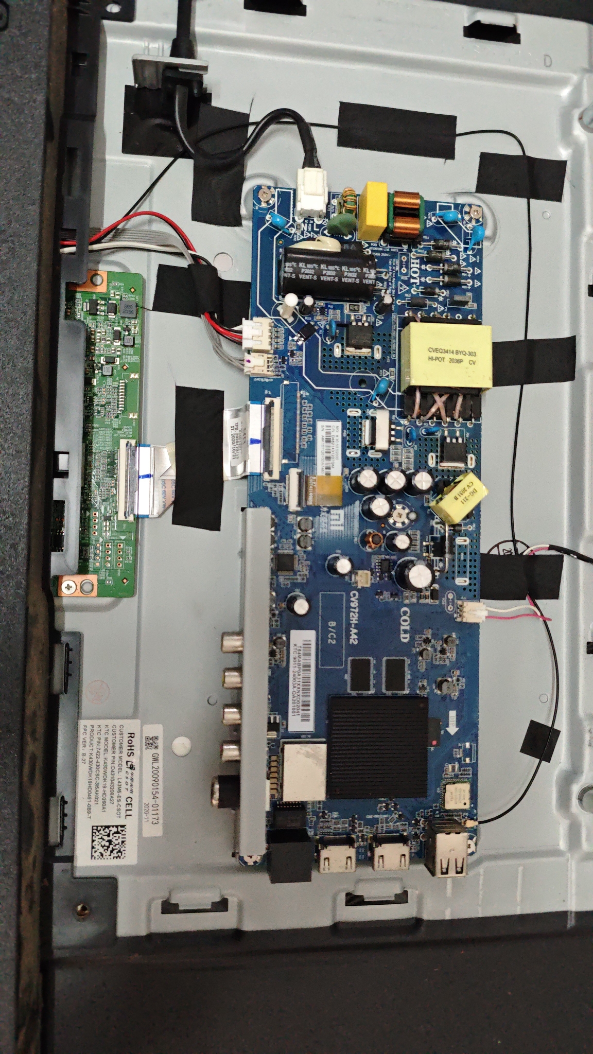 原装小米L43M5-ES电视主板CV972H-A42 恒流67.2-86.4V 550MA