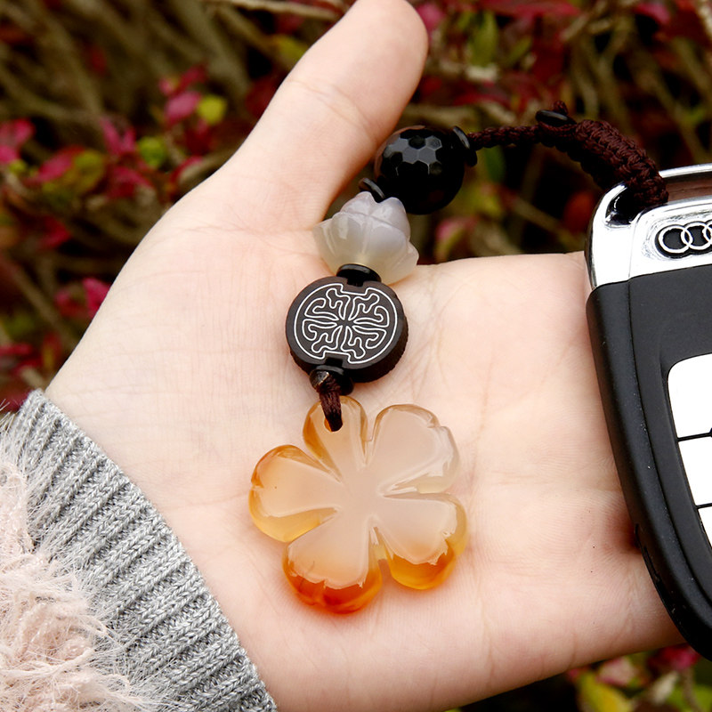 汽车钥匙扣女男高档玉石吊坠韩国可爱挂饰品个性创意锁匙挂件精致