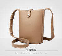 Dihao Kangaroo soft leather women's bag, bucket bag, women's crossbody bag, single-shoulder crossbody bag, fashionable and versatile small bag, mobile phone bag thumbnail 4