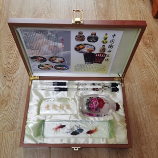 冀派衡水特产三绝文房瑰宝商务礼品金鱼毛笔内画鼻烟壶送外国友人