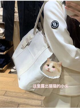猫包手提布包可爱女孩背包可露头便携式猫袋猫咪外出猫用品