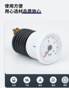 壁挂炉通用水压表4bar燃气地暖两用锅毛细管蒸汽表螺纹卡扣压力表