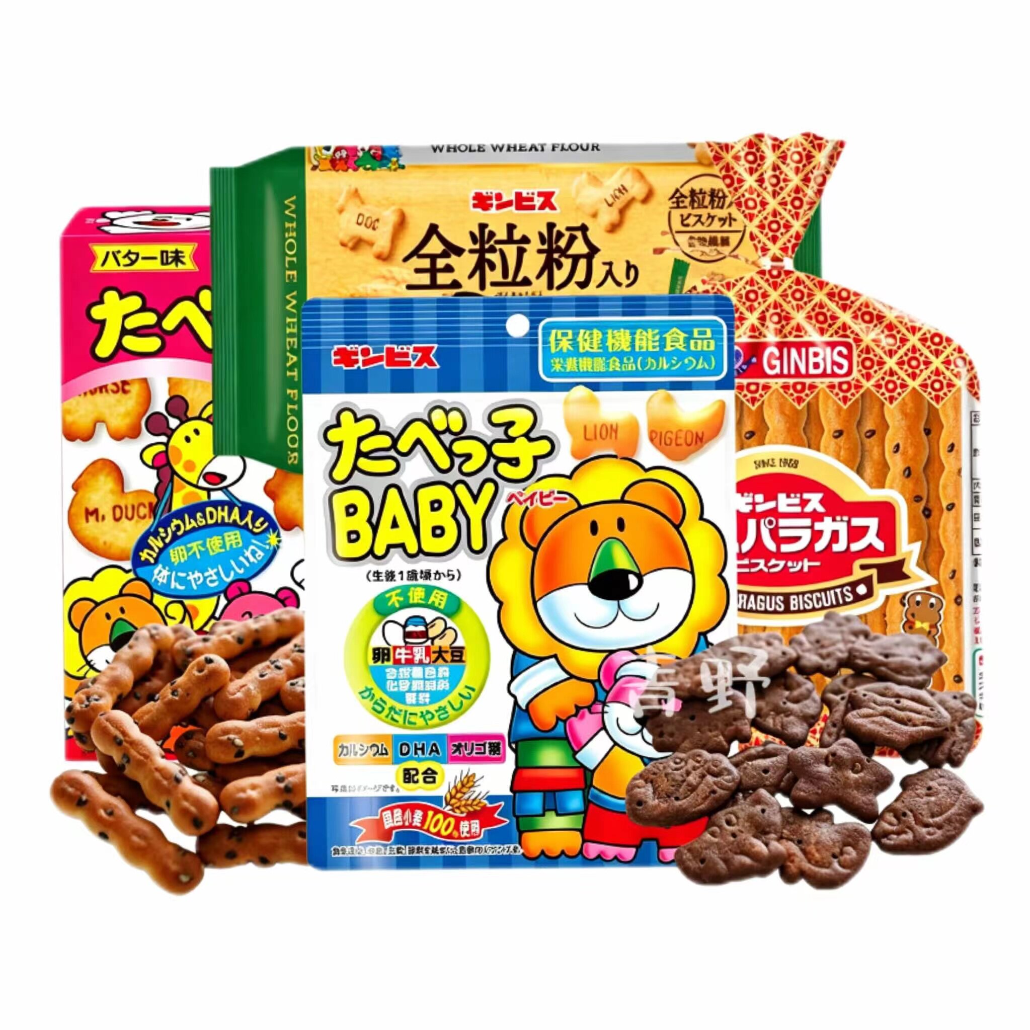 日本直邮金必氏动物饼干浓郁黄油巧克力黑芝麻手指饼干棒休闲零食