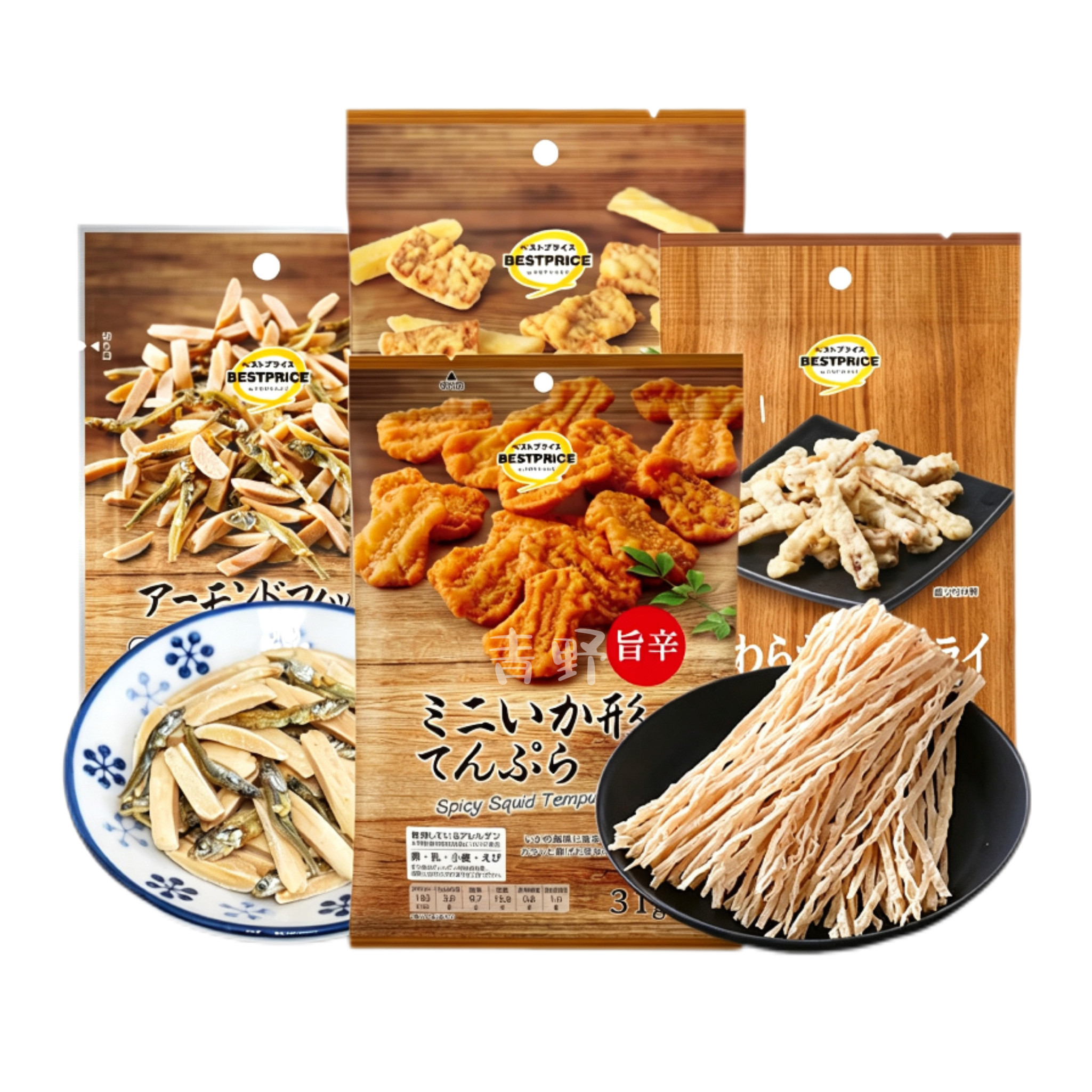 日本直邮永旺鱿鱼干天妇罗烟熏香辣酱油味即食芝士鳕鱼条休闲零食
