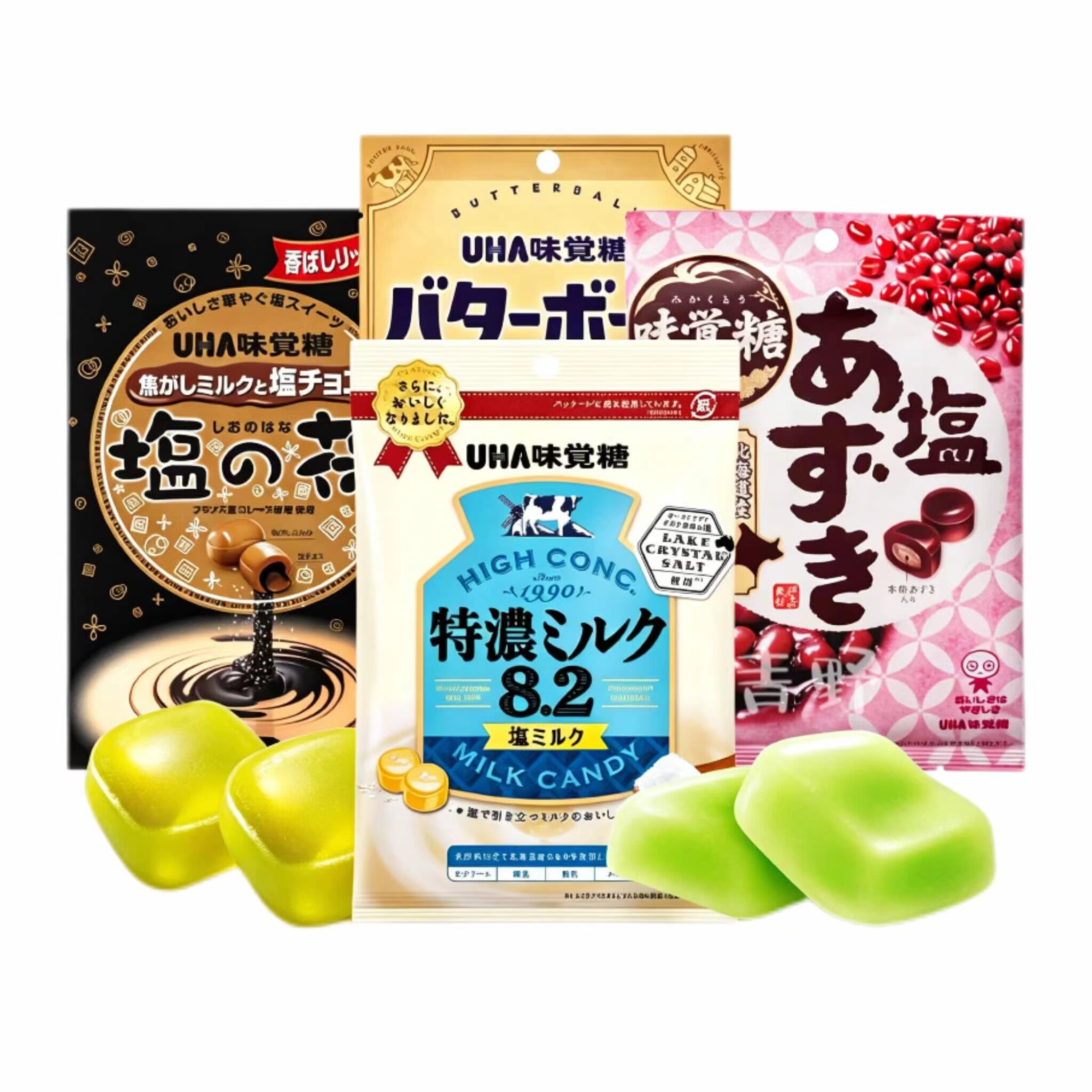 日本直邮悠哈牛奶糖盐糖袋装柑橘桃子焦糖风味蜂蜜润喉糖软糖糖果