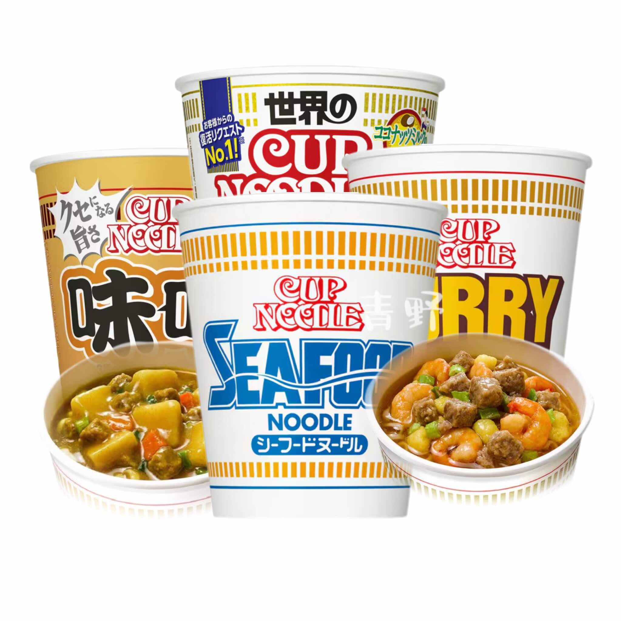 日本直邮日清虾仁拉面乌冬面辣咖喱海鲜冬阴功味经典速食泡面杯面
