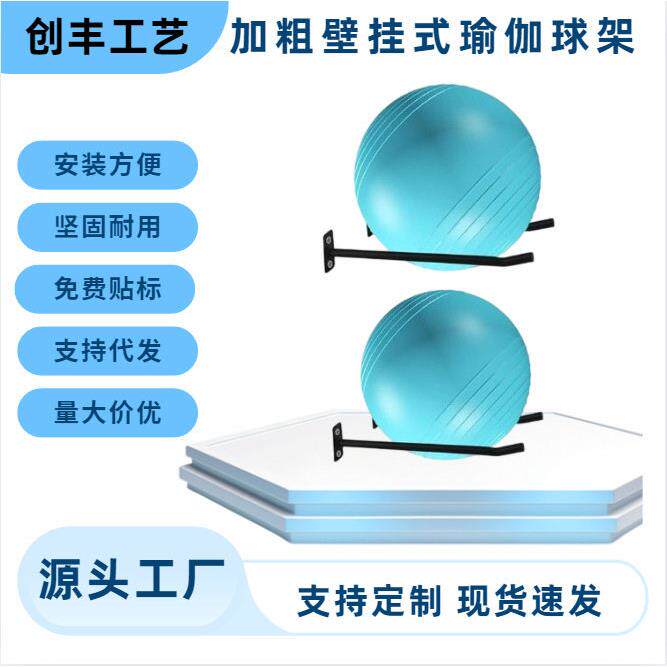 简约家用铁艺加粗壁挂式瑜伽球架置物架物品运动器材收纳清洁挂架