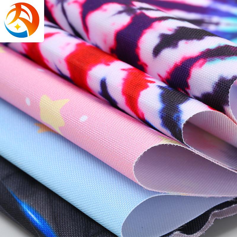 现货900D数码印花牛津布PU印花书包双肩包耐摩擦箱包涤纶面料