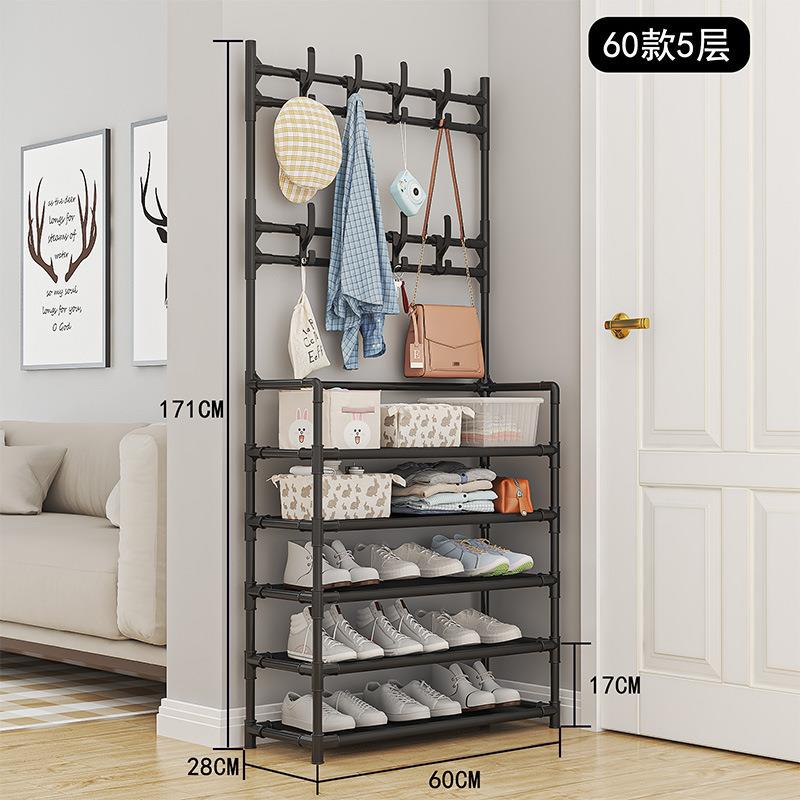简易鞋架子多层家用落地一体式鞋帽架卧室客厅挂包架门口置物鞋架