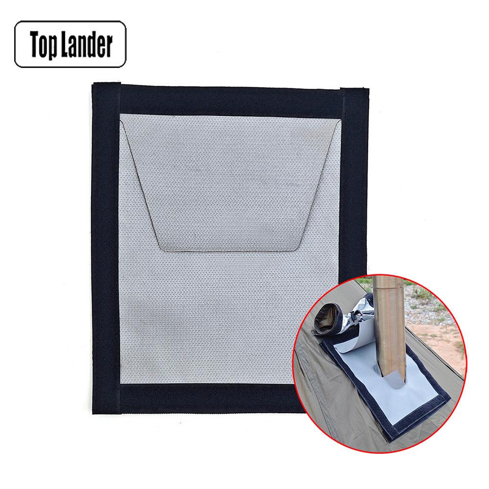 户外露营帐篷烟囱口防烫片双层阻燃布 隔热耐高温柴火炉管防烫圈