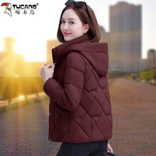 啄木鸟棉衣女款爆款2024新款中年妈妈冬装时尚小棉袄短款棉服外套