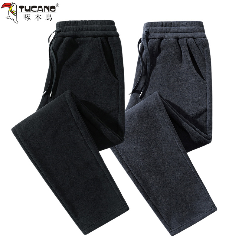 啄木鸟女士奥粒绒抓绒裤2025新款秋冬保暖休闲长裤松紧腰抽绳卫裤