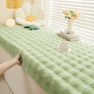 2026新款奶油风兔兔绒飘窗垫窗台垫轻奢高级感海绵毛绒阳台垫子