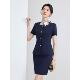 短袖 藏青色西装 新款 女2026夏季 职业美容院酒店前台经理工作服 套装