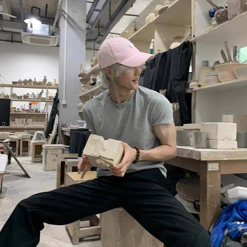 889男短袖运动袖口健身训练服灰色正肌肉衣服肩上衣夏季宽松t恤显