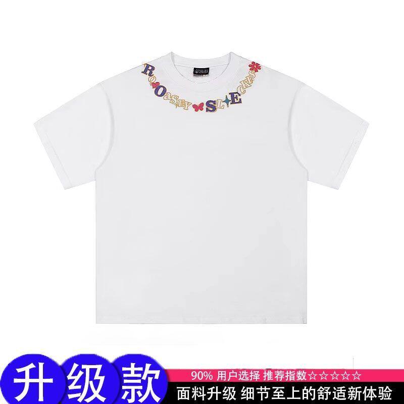 889夏季男女短袖重磅美式宽松小众t休闲高街项链印花潮牌T恤