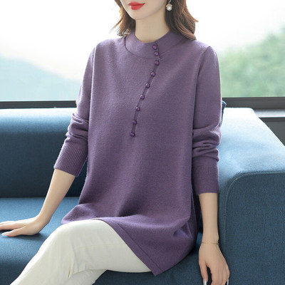 中长款羊毛针织秋冬女打底衫毛衣