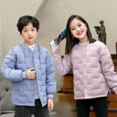 中大童羽丝绒服男女童学生轻薄保暖内胆儿童保暖内外穿秋冬外套
