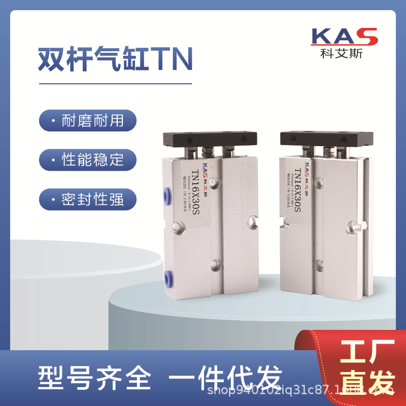 TN小型气动双轴杆16/20*60X10X25X30X40X50X75-100 S亚德客型气缸
