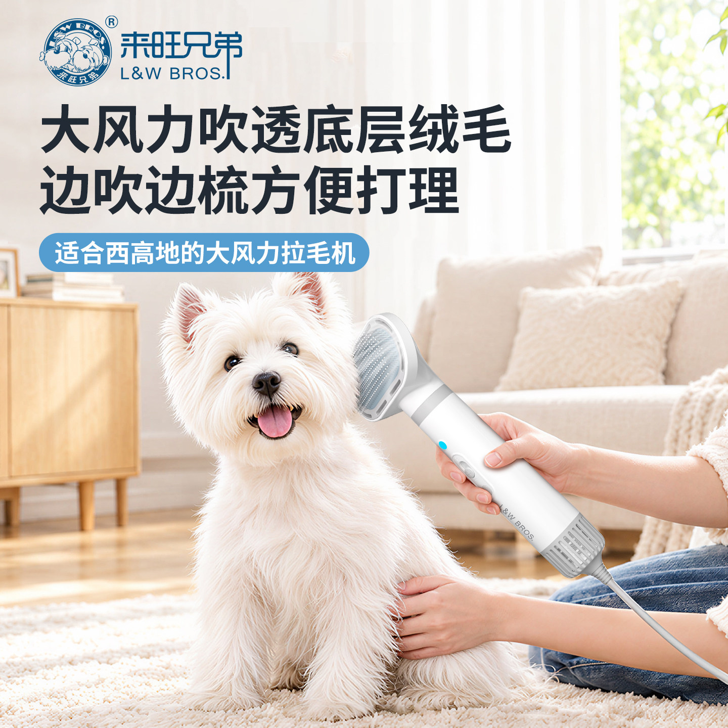 来旺兄弟宠物高风速吹风拉毛机