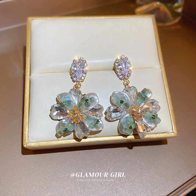 银针水晶编织镶钻花朵耳环复古气质设计感耳坠个性百搭耳饰,饰品/流行首饰/时尚饰品新,耳环,淘宝优惠券,粉丝福利购,淘宝优惠卷