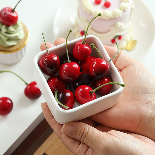 仿真樱桃甜品合集奶油纸杯蛋糕