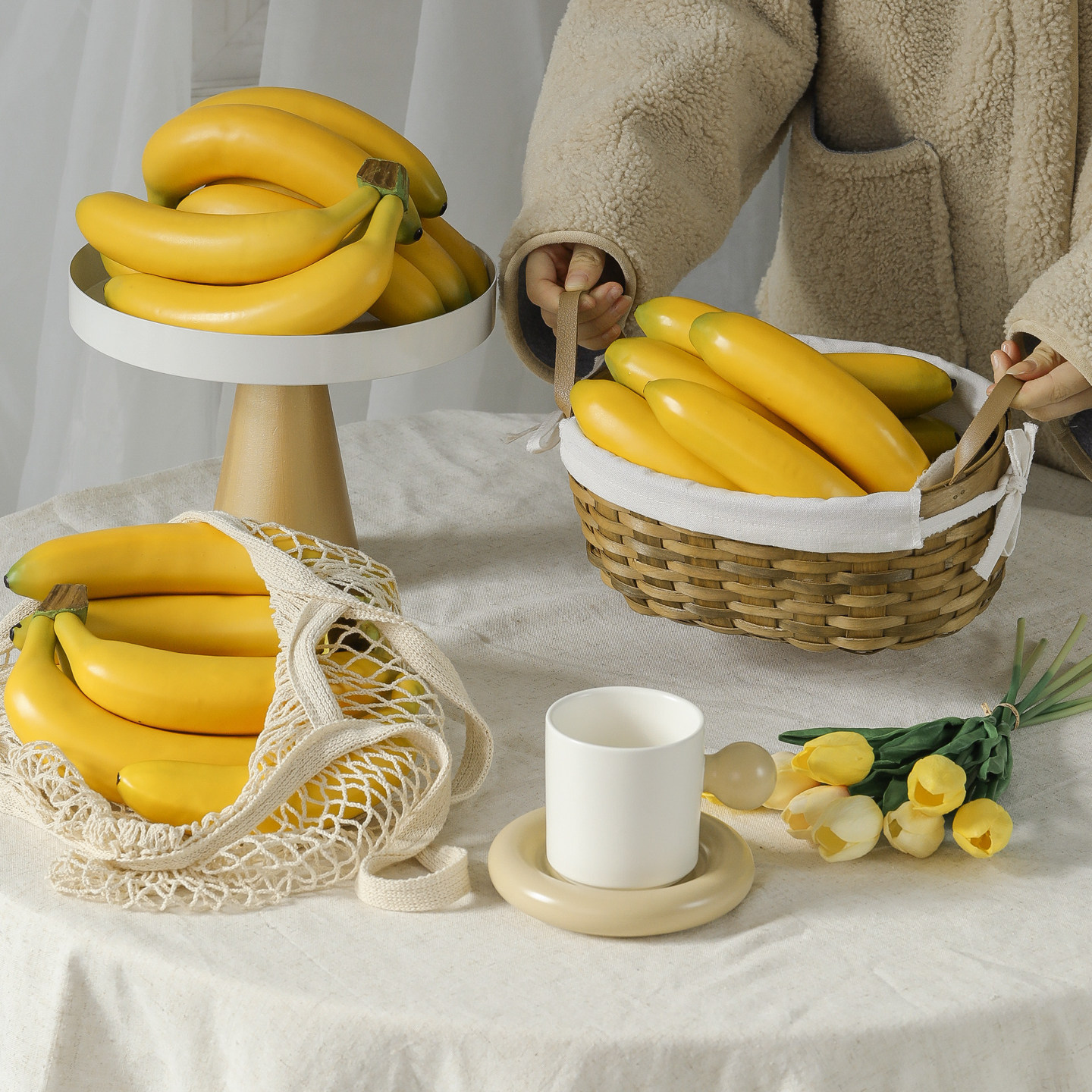 仿真水果玩具 高仿真香蕉模型 橱窗布置 果汁店摆件 儿童早教玩具