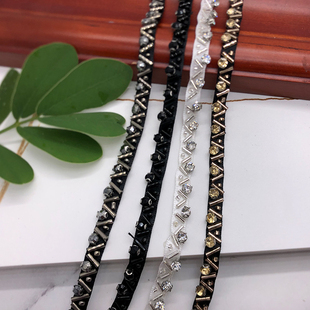 6MM宽手缝DIY管珠A钻小花边服装箱包鞋帽袖口装饰辅料配件饰品