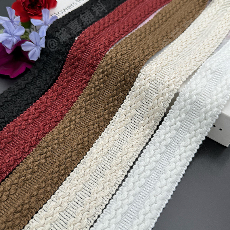 3.5CM宽白色黑色包边织带花边diy衣服外套鞋帽包窗帘抱枕装饰辅料