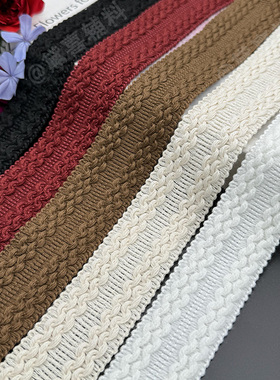 3.5CM宽白色黑色包边织带花边diy衣服外套鞋帽包窗帘抱枕装饰辅料