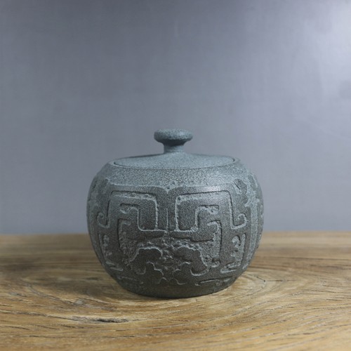 石总铺青石茶叶罐茶具茶桌禅房办公室家居装饰摆件