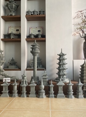 天然青石佛塔舍利塔经幢灯笼熏香炉禅房办公室茶桌佛堂茶室摆件