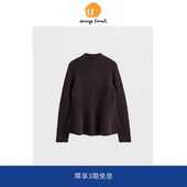 型荷叶边下摆圆领毛衣针织衫 版 新品 orange 秋季 forest修身