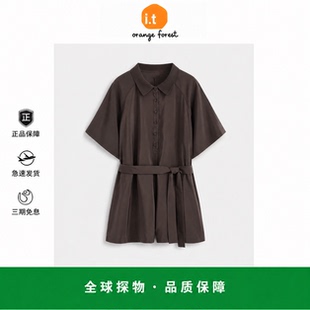 【现货】it orange forest标准版型系带连体短裤深褐色26夏季新品