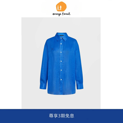 【现货】it orange forest透气翻领衬衫半透苎麻肌理宽松休闲衬衣